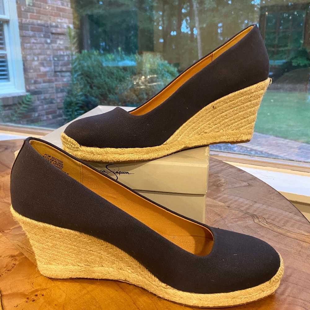 Navy j crew canvas espadrilles size 9